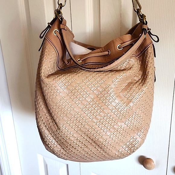 Coach Madison Marielle Woven Leather Drawstring Handbag GUC - Picture 6 of 16